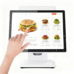 Touchscreen dual display POS terminal